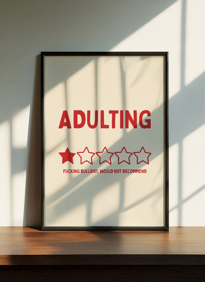 Adulting 1 Star | Red | Digital Print