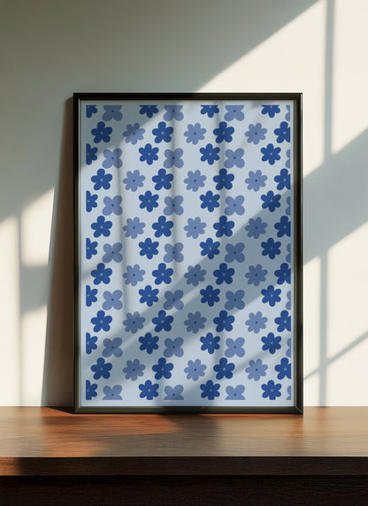 Flowers | Blue Edge | Illustration Design | Digital Print