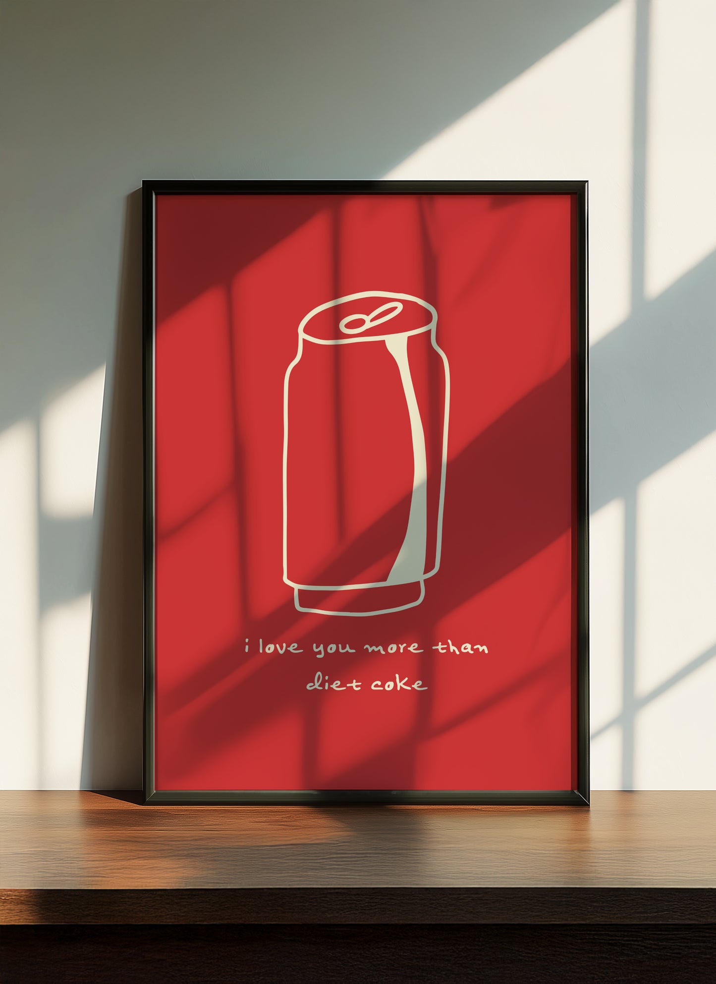 I Love You More Than Diet Coke | Red | Illustration Design | Digital Print