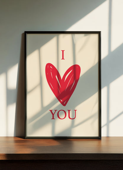 I Heart You | Red Cream | Illustration Design | Digital Print