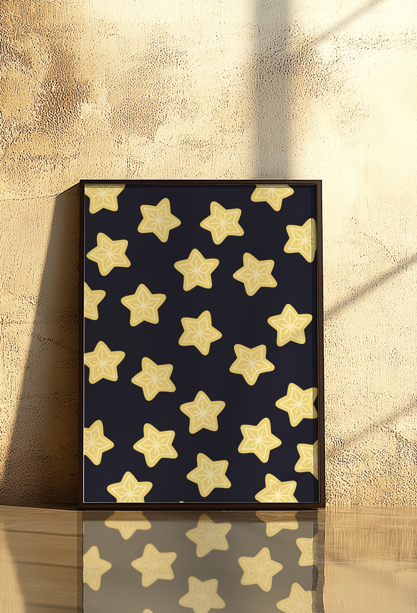 Stars Pattern Yellow Blue | Digital Print