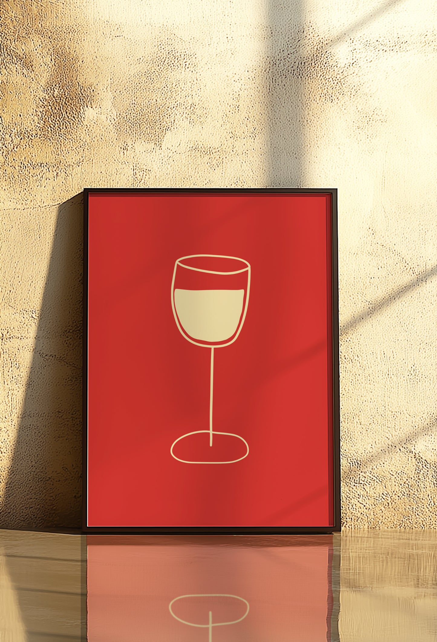 Glass Of Wine Illustration | Red | Digital Print