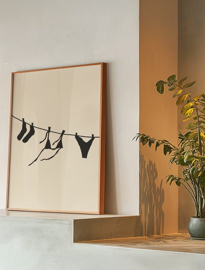 Washing Line | Black | Digital Print