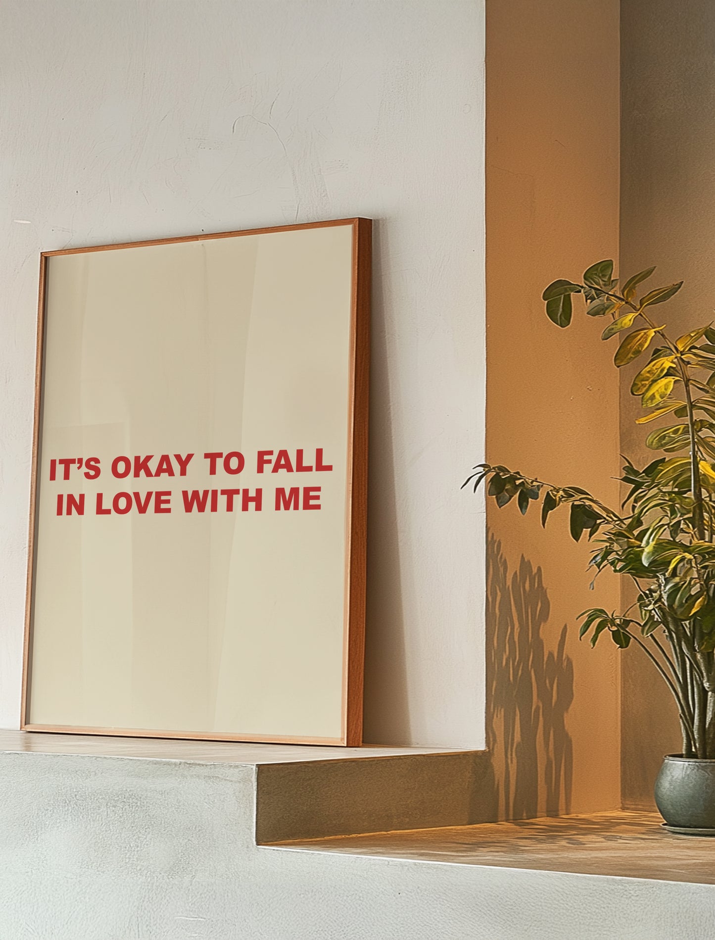 It's Okay To Fall In Love With Me | Red | Digital Print