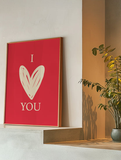 I Heart You | Red | Illustration Design | Digital Print