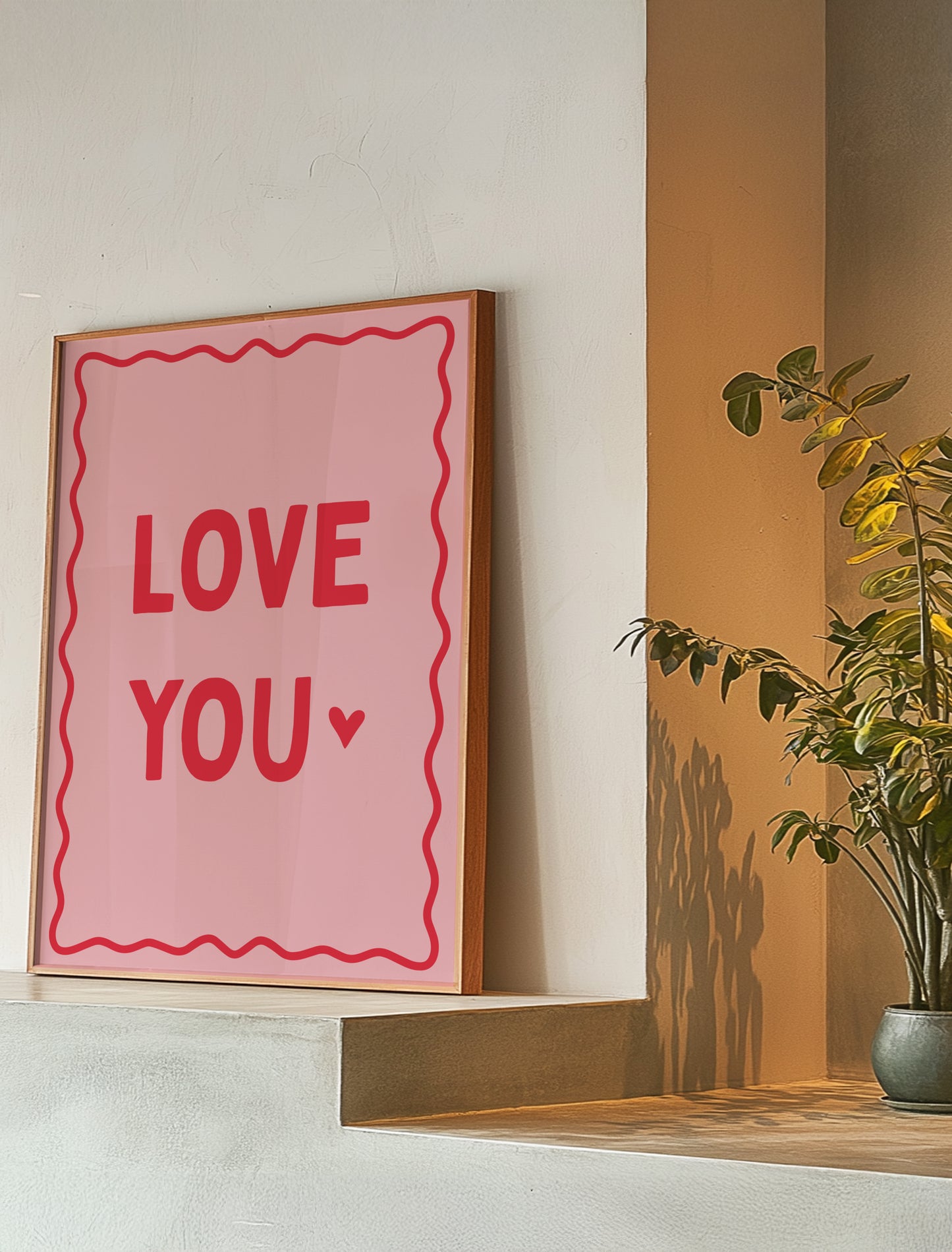 Love You | Red Pink | Digital Print