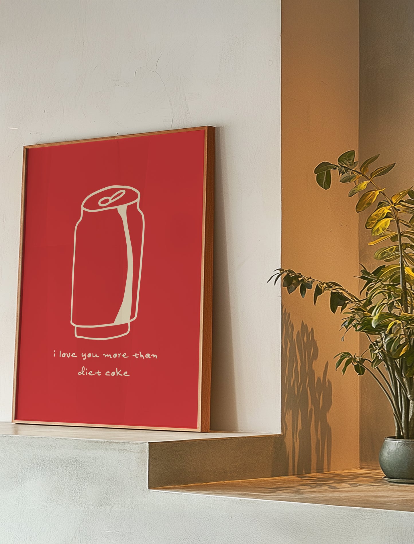 I Love You More Than Diet Coke | Red | Illustration Design | Digital Print