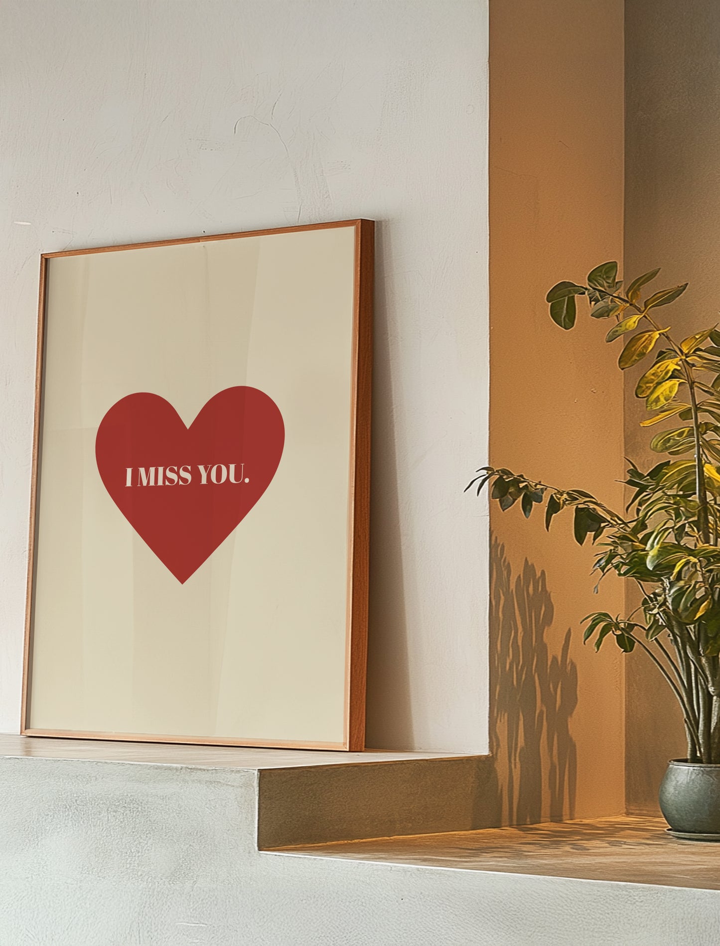 I Miss You Heart | Red | Illustration Design | Digital Print