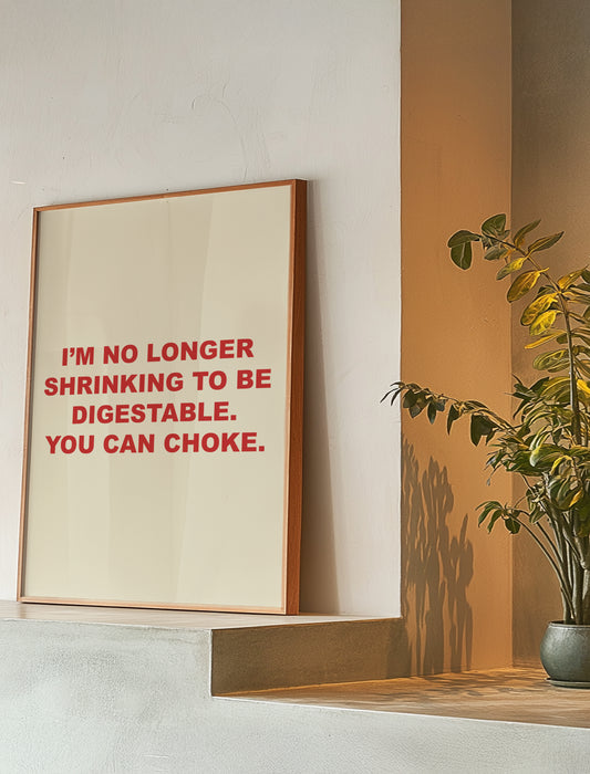 I'm No Longer Shrinking | Red | Digital Print